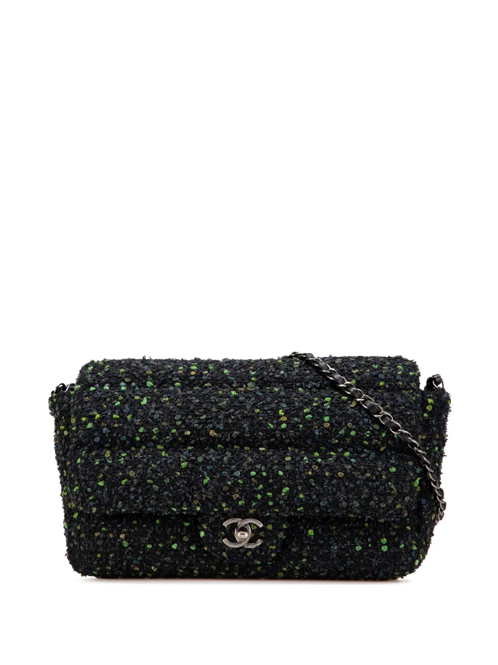 CHANEL 2018 2019 CC Tweed Flap shoulder bag