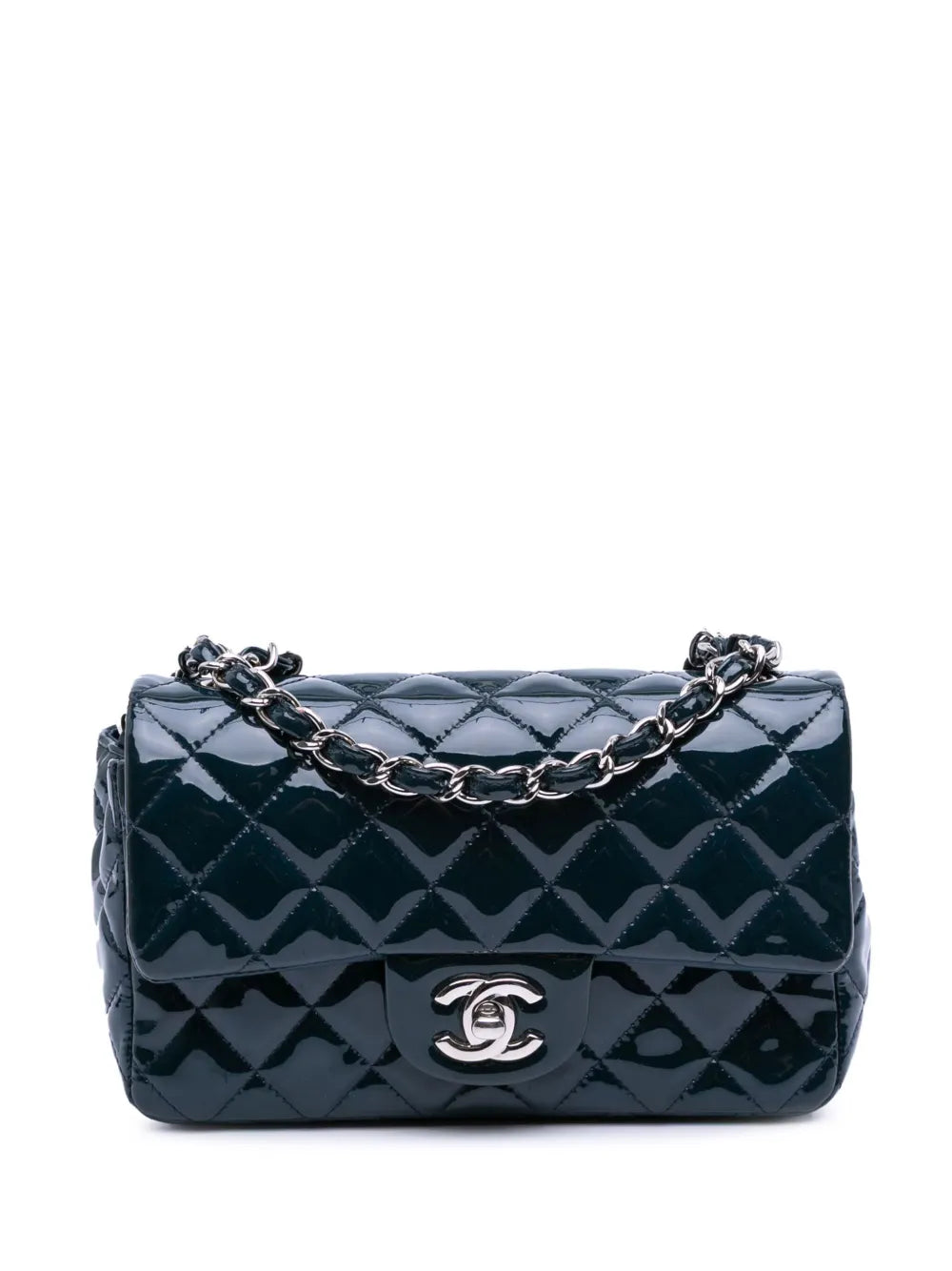 CHANEL 2013 2014 Mini Rectangular Classic Patent Single Flap crossbody bag