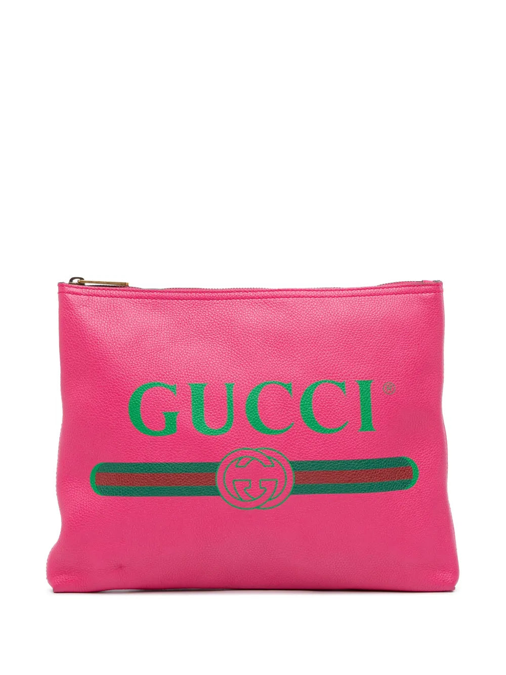 Gucci 2016 2025 Medium Leather Logo Portfolio clutch bag