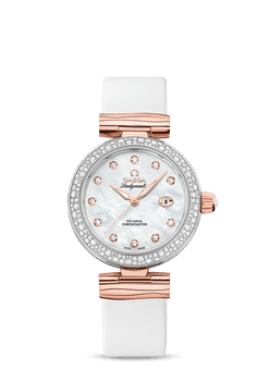 omega de ville co-axial master chronometer stainless steel & 18k sedna? gold & diamonds lady's watch_1