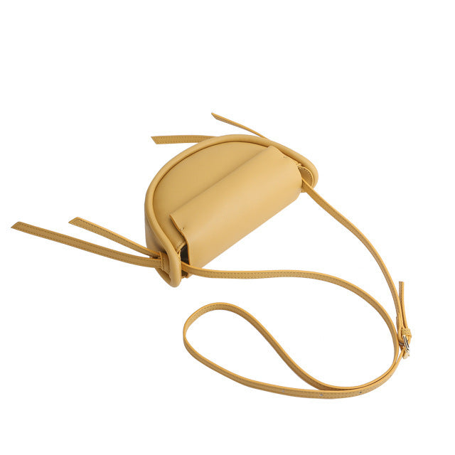 Luxury Cowhide Half-Moon Bag | Trendy Leather Crossbody Shoulder Purse