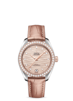 omega seamaster aqua terra co-axial master chronometer stainless steel & 18k sedna? gold & diamonds lady's watch_1