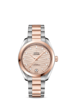 omega seamaster aqua terra co-axial master chronometer stainless steel & 18k sedna? gold lady's watch_3