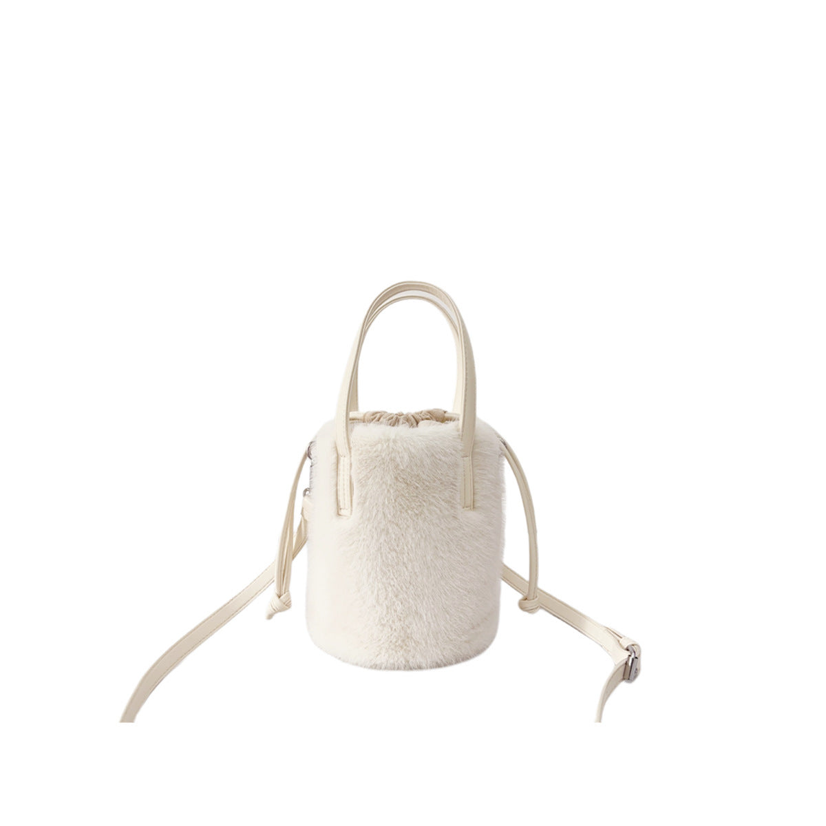 Women’s Mink-Like Handbag – Vintage Plush Bucket Bag