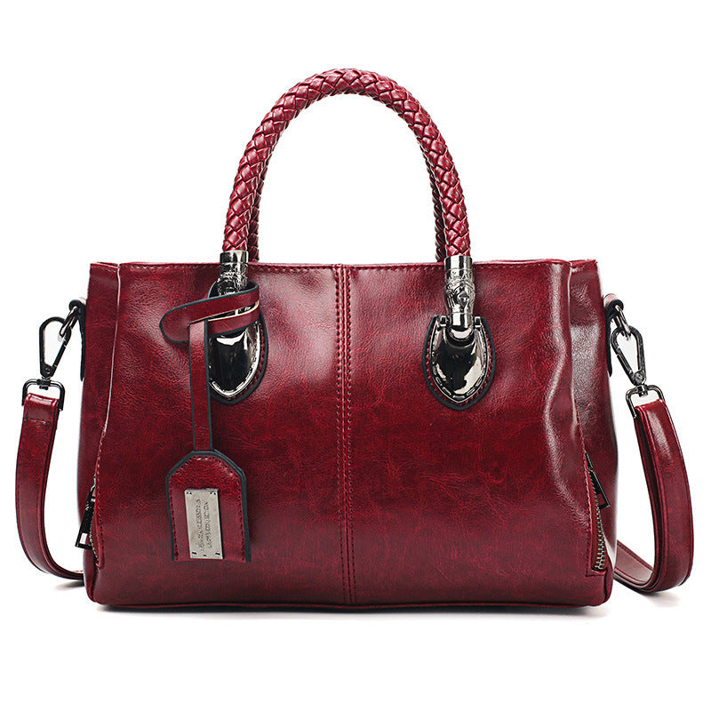 Women’s Vintage Leather Bag – Luxury Oil Wax Shoulder Handbag