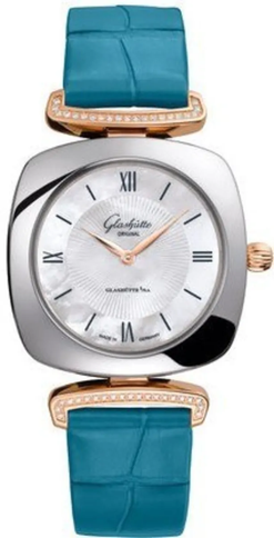 glashutte original lady collection pavonina stainless steel & red gold & diamonds lady's watch