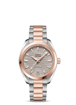 omega seamaster aqua terra co-axial master chronometer stainless steel & 18k sedna? gold lady's watch