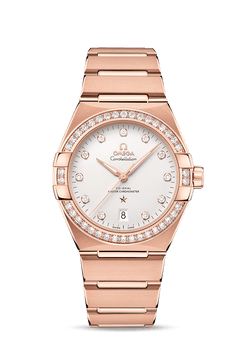 omega constellation co-axial master chronometer sedna? gold & diamonds men?s watch