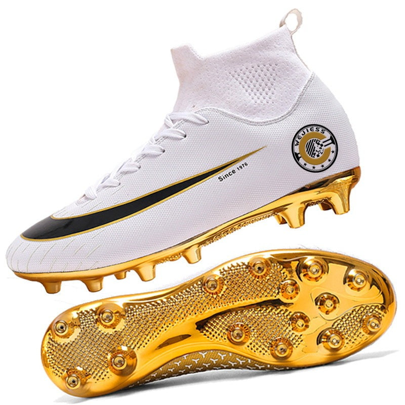 Men’s High-Top Soccer Training Shoes – Gold-Plated Sole Performance Cleats
