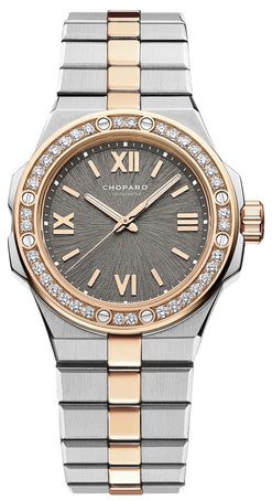 chopard alpine eagle stainless steel & 18kt rose gold diamond lady's watch