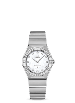 omega constellation quartz stainless steel & diamonds lady?s watch_3