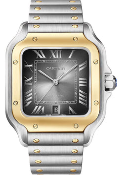 cartier santos de cartier stainless steel & 18k yellow gold men's watch