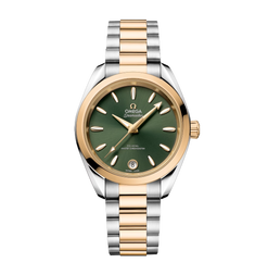 omega seamaster aqua terra stainless steel & 18k moonshine? gold lady's watch