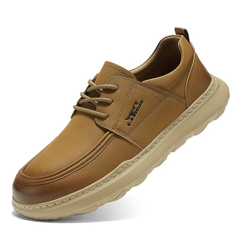 Men’s Autumn Casual Leather Shoes – Lightweight All-Match Fashion Sneakers