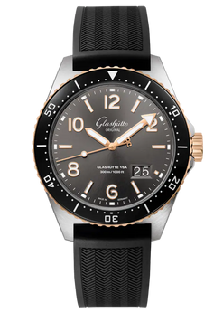 glashutte original spezialist seaq panorama date stainless steel & red gold men's watch