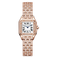 cartier panth?e de cartier 18k rose gold & diamonds lady's watch_5