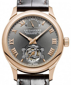 chopard l.u.c tourbillon 18k rose gold men's watch