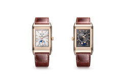 jaeger-lecoultre reverso tribute duoface calendar 18k rose gold men's watch