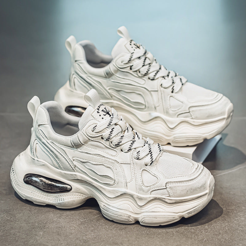 Men’s Brush Color Mesh Sneakers – Casual Height Increasing, Lightweight & Stylish Shoes