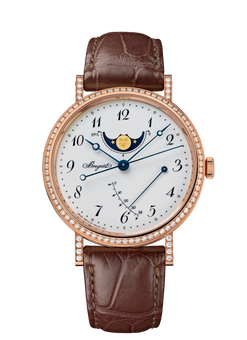 breguet classique moon phase 18k rose gold & diamonds men's watch