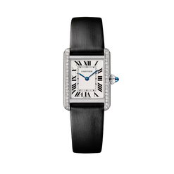 cartier tank must de cartier stainless steel & diamonds lady's watch