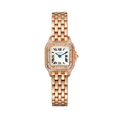 cartier panth?e de cartier 18k rose gold & diamonds lady's watch_1