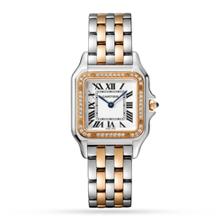 cartier panth?e de cartier stainless steel & 18k rose gold & diamonds lady's watch_1