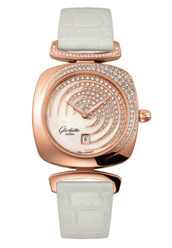 glashutte original lady collection pavonia date 18k red gold & diamonds lady's watch