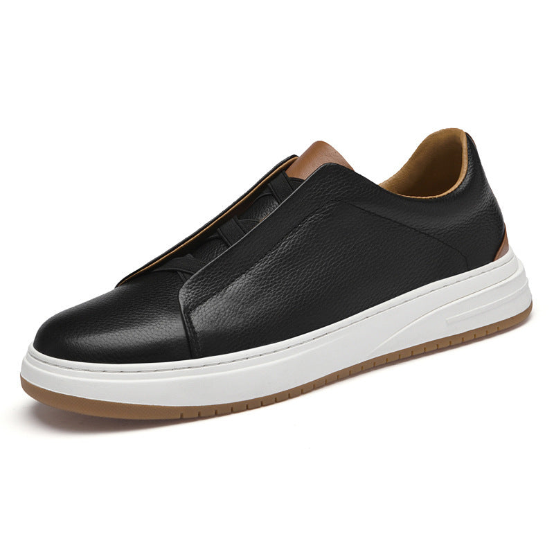 Men’s Low-Top Slip-On Casual Shoes – Genuine Leather Cowhide