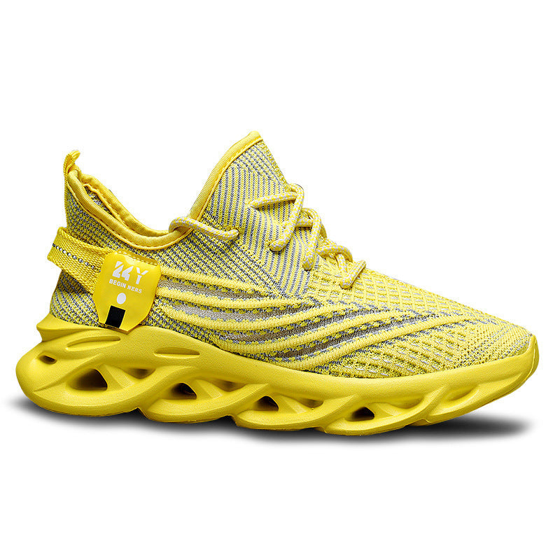 Men’s Flyknit Running Shoes – Breathable Mesh Platform Casual Sneakers