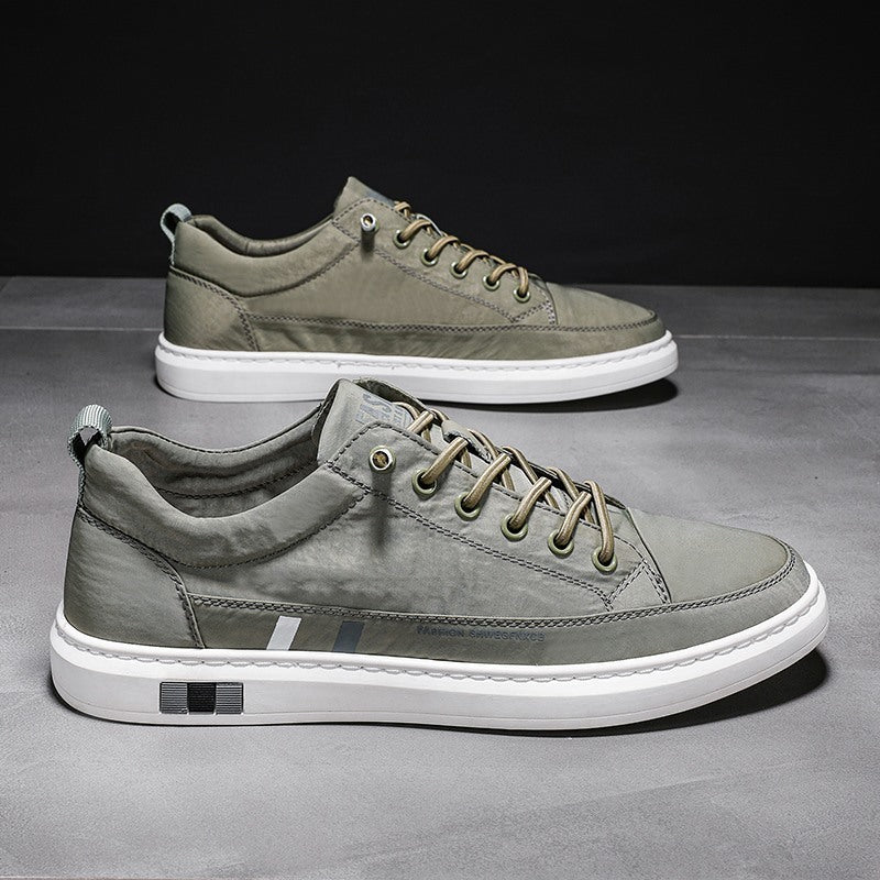 Men’s Pure Color Casual Sneakers – Ice Silk Breathable Low-top Comfort