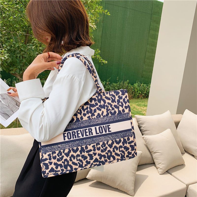 Leopard Print Handbag – Korean Style Large Capacity Women's Shoulder Bag