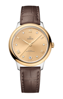 omega de ville prestige stainless steel & 18k yellow gold lady's watch_10