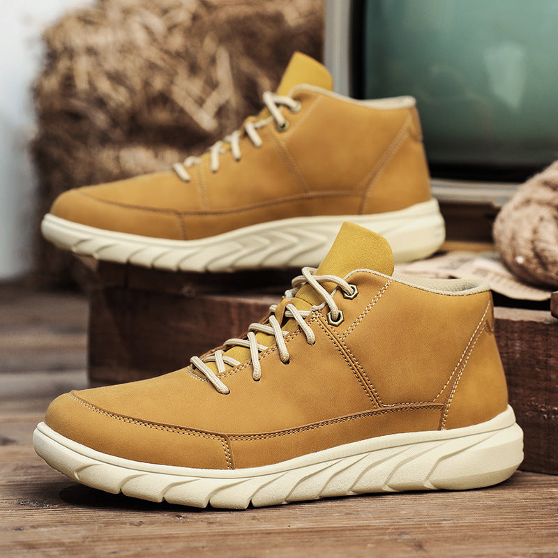 Men’s Mid-Top Outdoor Wear-Resistant Worker Boots