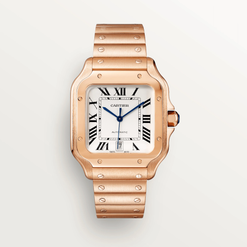 cartier santos rose gold men's watch