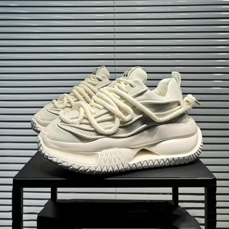 Men’s Fashion Dad Shoes – Solid Color Casual Stain Resistant