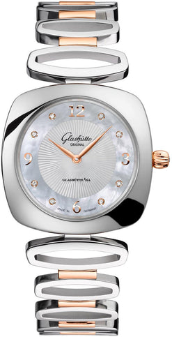 glashutte original lady collection pavonia stainless steel & red gold & diamonds lady's watch_1