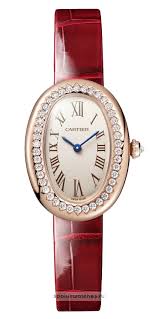 cartier baignoire 18k rose gold & diamonds lady's watch_2