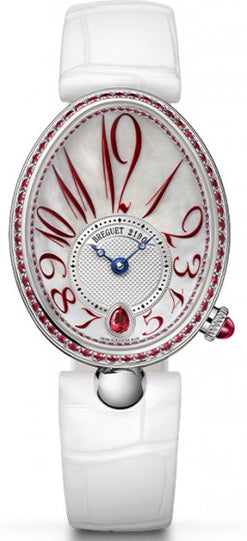 breguet reine de naples 18k white gold & rubies lady's watch