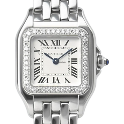 cartier panth?e de cartier stainless steel & diamonds lady's watch