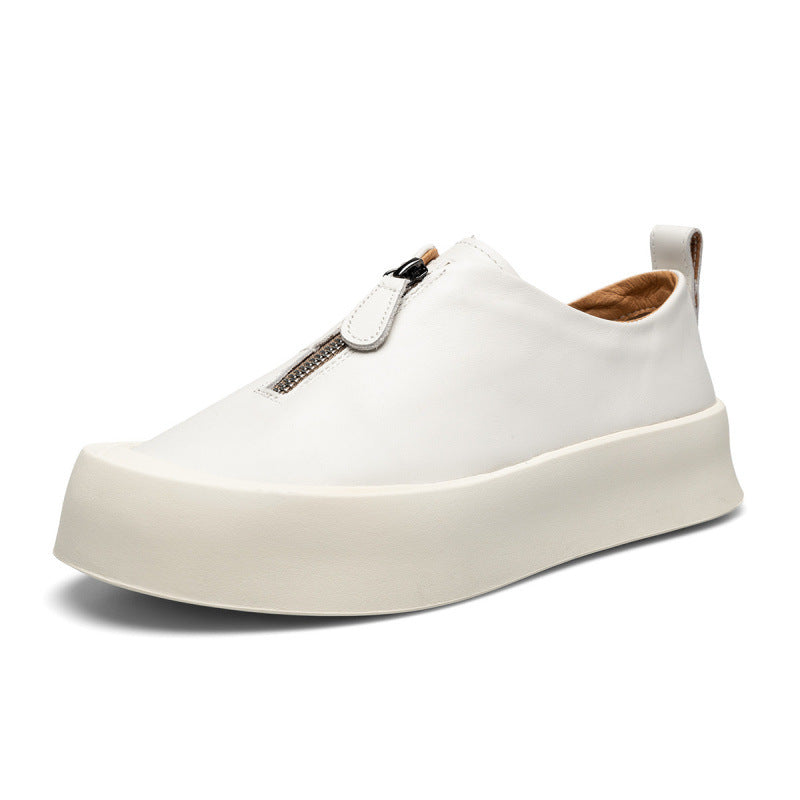 Men’s Retro Distressed Leather Sneakers – Platform All-Match Casual Shoes