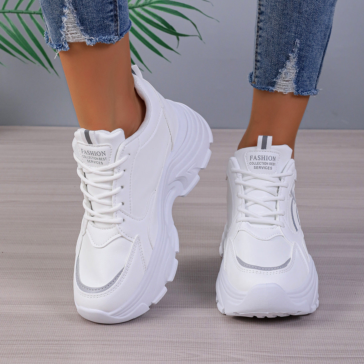 Women's Platform Lightweight Dad Shoes Wedge Sneakers