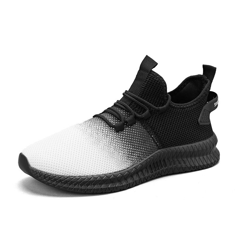 Men’s Gradient Color Sneakers – Fashion Low-top Breathable Mesh Shoes