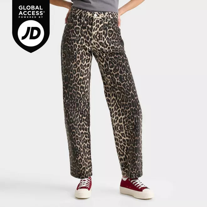 Women's Unlike Humans Leopard Denim Jeans