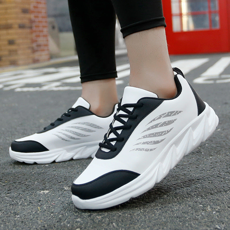 Men's Soft Bottom Light Casual Shoes Teenagers Autumn And Winter Leather Running Shoes