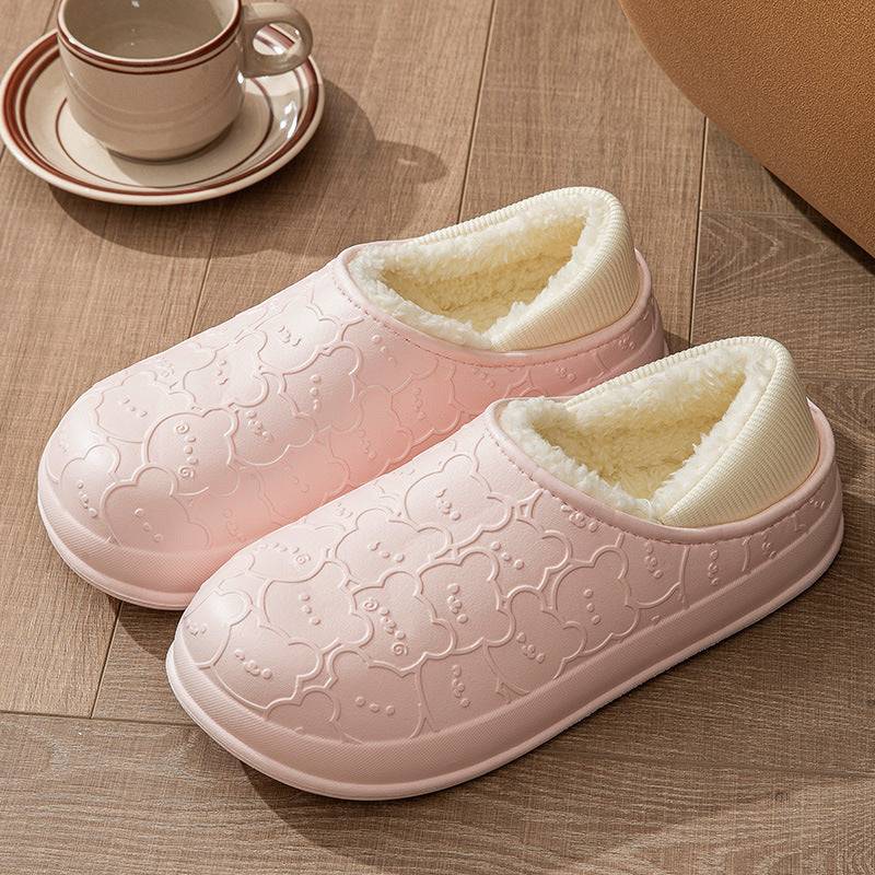 Indoor Home Thermal Waterproof Platform Cotton Shoes Women