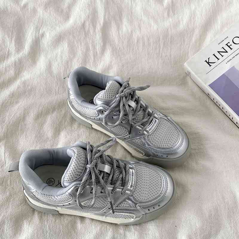 Blue Platform Breathable Bread Board Shoes For Women