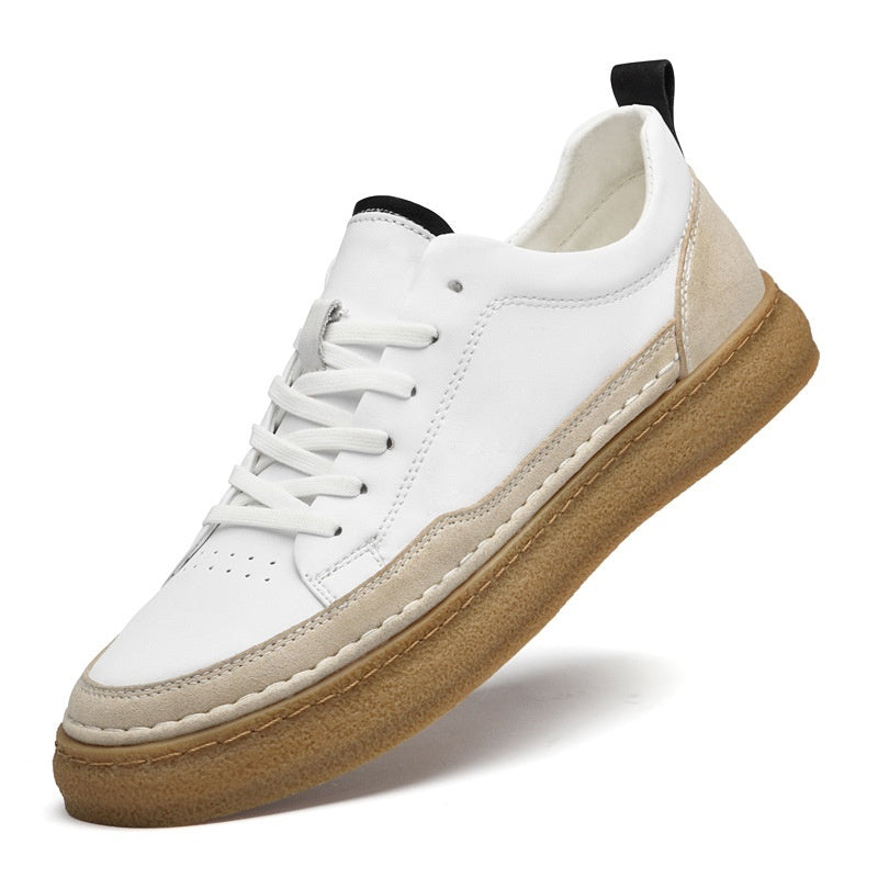 Men’s Casual Leather Sneakers – Hand-stitched Soft Sole Footwear