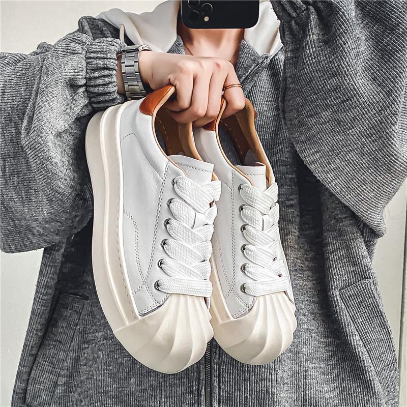 Men’s Casual Shell Toe Leather Shoes – Waterproof Design