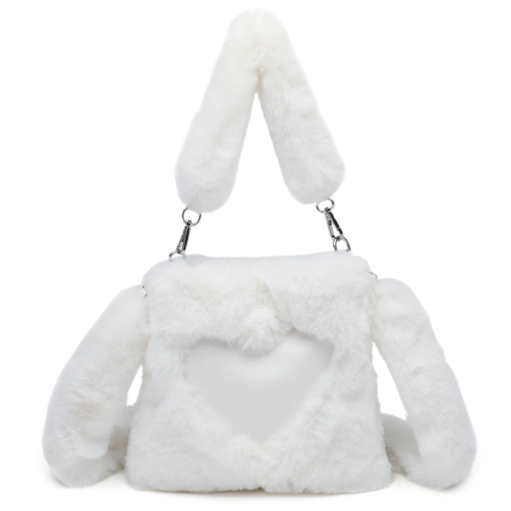 Women’s Plush Shoulder Bag – Fluffy Top-Handle Tote for Autumn Winter
